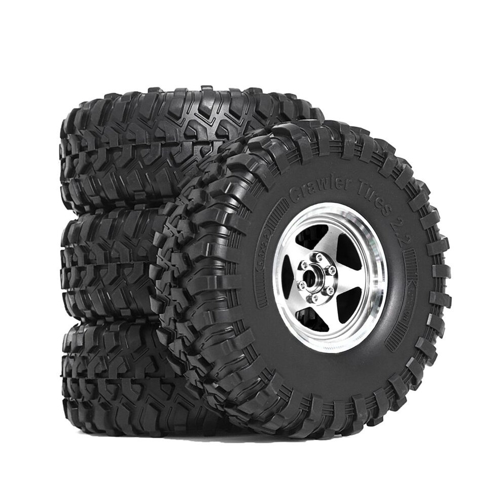 4Pcs 135Mm Metal 2.2In Beadlock Wheel Rim Tire Set For 1/10 Rc Crawler Car Axial Scx10 Wraith Rr10 Capra Trx4 B 6032093783564