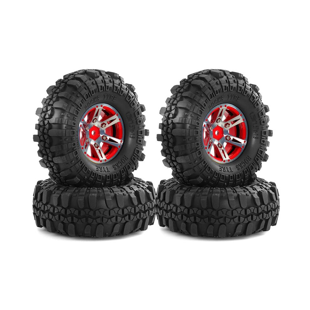 4Pc 108Mm 1.9Inch Beadlock Wheel Rim Rubber Tire Set For 1/10 Rc Crawler Car For Trx4 Rc4wd D90 D110 Axial Scx10 6034237703407