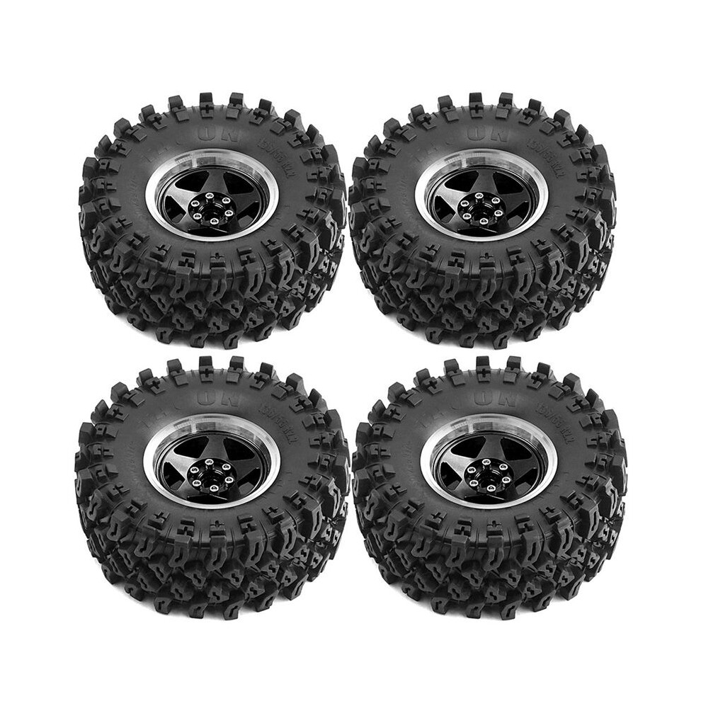4Pcs 136Mm Metal 2.2Inch Beadlock Wheel Rim Tire Set For 1/10 Rc Crawler Car Axial Scx10 Wraith Rr10 Capra Trx4 Yk4082 6134262338763