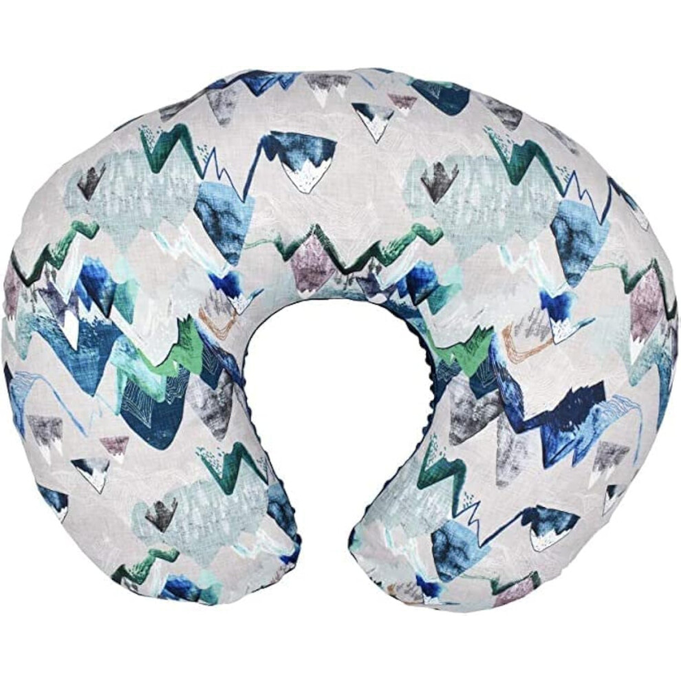 Nursing Pillow And Positioner For Breastfeeding And Bottle Feeding, Soft Minky Cover, Tummy Time Support For Infants (Blue) Blue