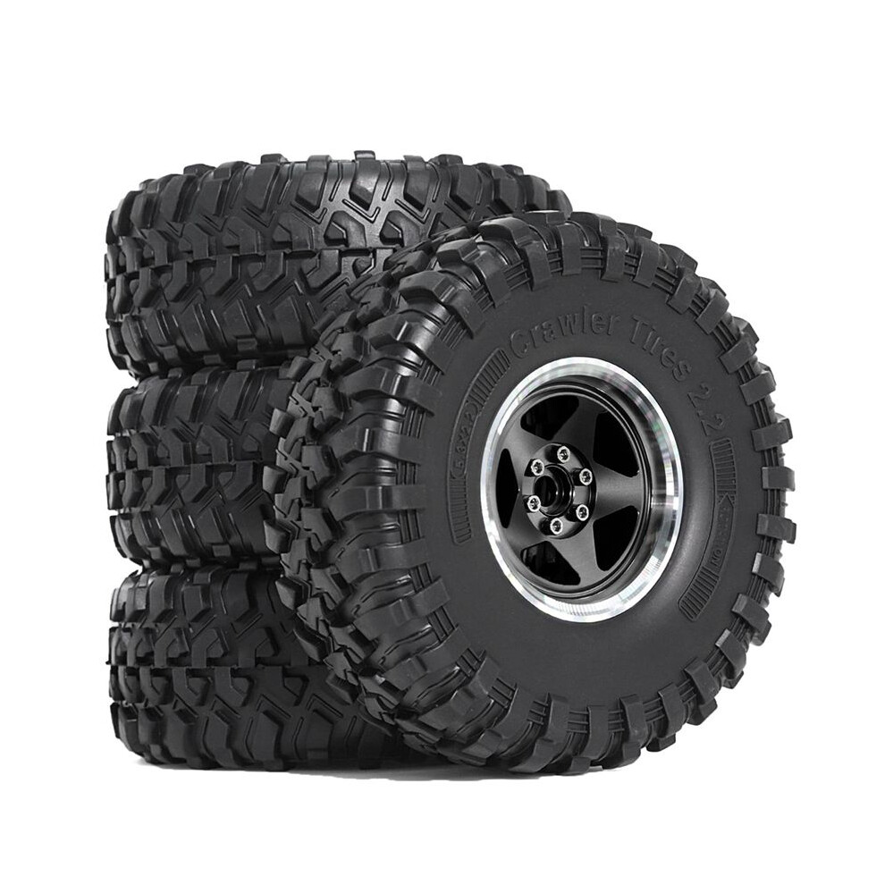 4Pcs 135Mm Metal 2.2In Beadlock Wheel Rim Tire Set For 1/10 Rc Crawler Car Axial Scx10 Wraith Rr10 Capra Trx4 A 6034211601644