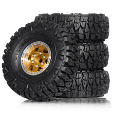 60mm Metal Beadlock Wheel Rim Rubber Tire Set for 1/24 RC Crawler Car FMS FCX24M TRX4M SCX24 Upgrade Parts Accessories