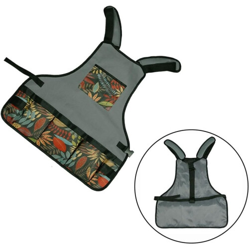 Waterproof Garden Apron with Adjustable Straps and Multiple Pockets for Gardening and Crafting 1