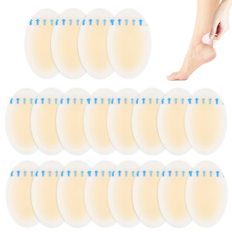 Blister Plasters Ellipses For Feet Invisible Hydrocolloid Gel 37mm x 55mm Sterile Adhesive Wound Dressing 20 Count