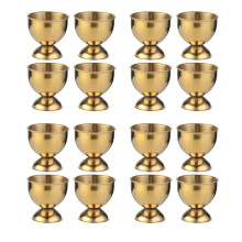 16pcs Stainless Steel Egg Cups Set with Elegant Gold Finish for Hard and Soft Boiled Eggs