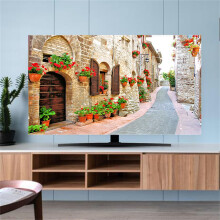 TV Dust Cover Landscape Orientation 75 Inch TV Universal Elastic Fit Soft Breathable Fabric Screen Protector