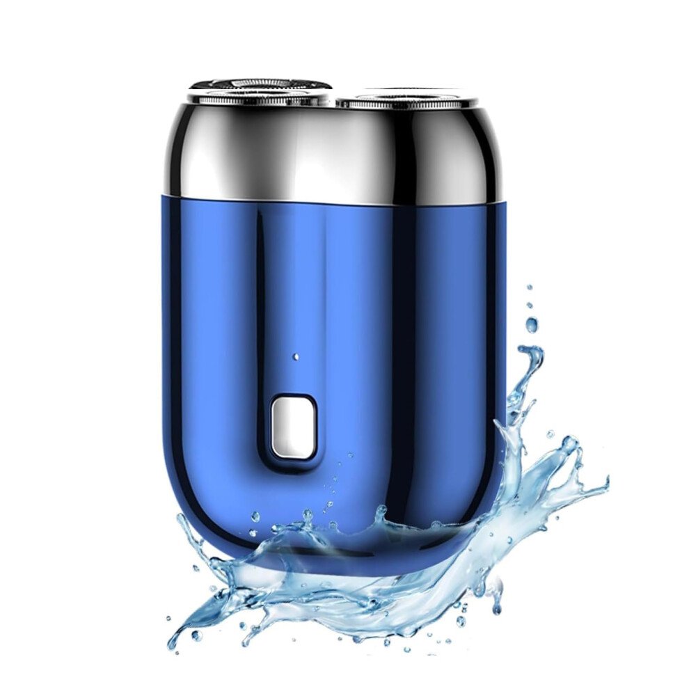Electric Shaver for Men, Waterproof Double Head Razor, USB Rechargeable Wet Dry Shaver, Blue