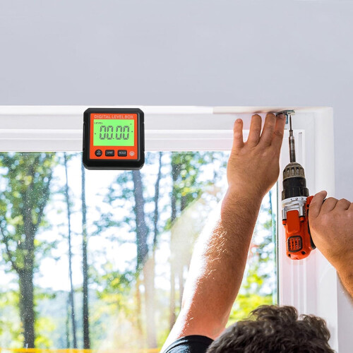Digital Angle Finder With Magnetic Base, Electronic Protractor & Level  4x90 Range, 0.05 Deg Resolution, ABS Portable 2
