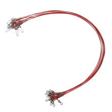 Filo metallico da pesca rosso, guinzaglio 74 g, 50 cm con girella