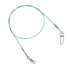 High Strength Steel Fishing Line Leash Anti Bite with Swivel 2.9mm Green