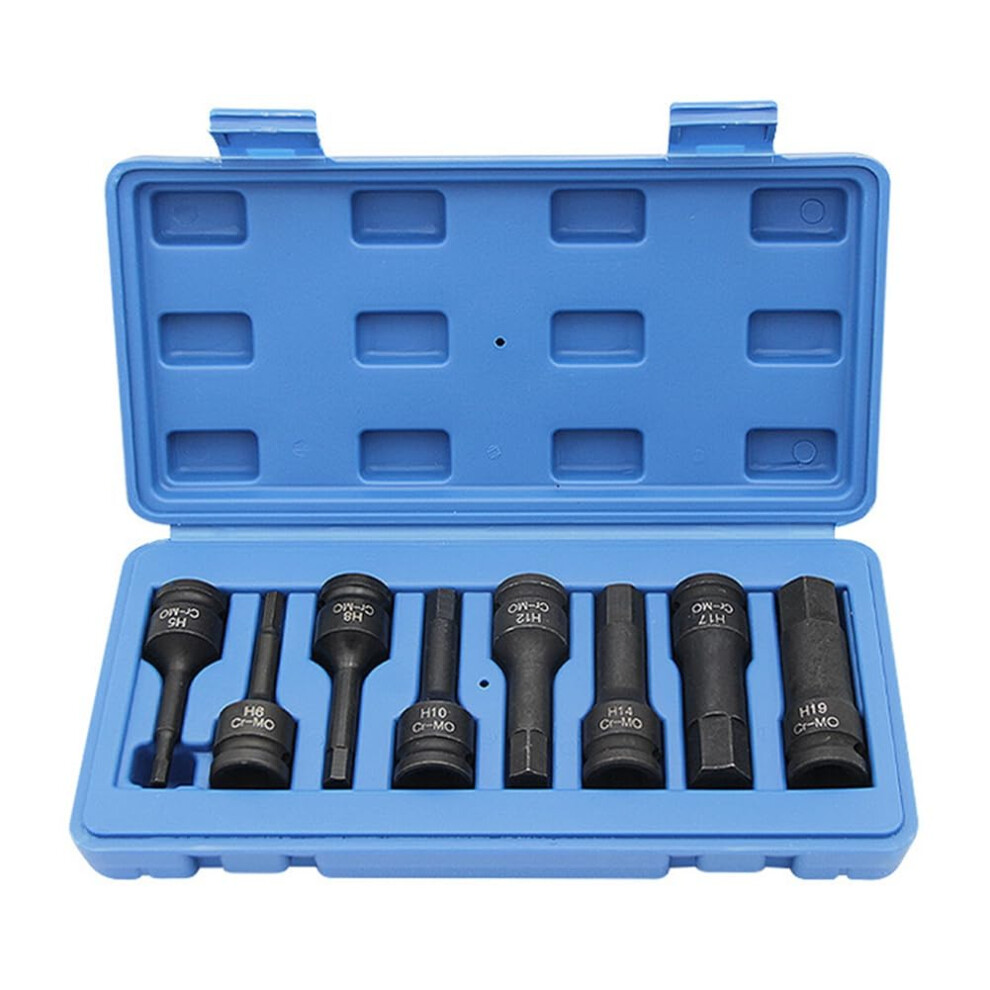 1/2 Inch Hex Bit Set Drive Master Impact Hex Bit Socket Set, 1/2 Inch Drive, Standard Metric Sizes, 8 Pieces 9199774257381