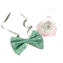 Pet Wedding Sequins Collar for Cats Pet Suit for Dog-Green