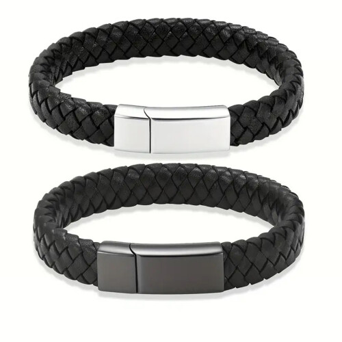 2Pcs Adjust Urn Bracelet for Pet Ashes Elegant Braided-Style1