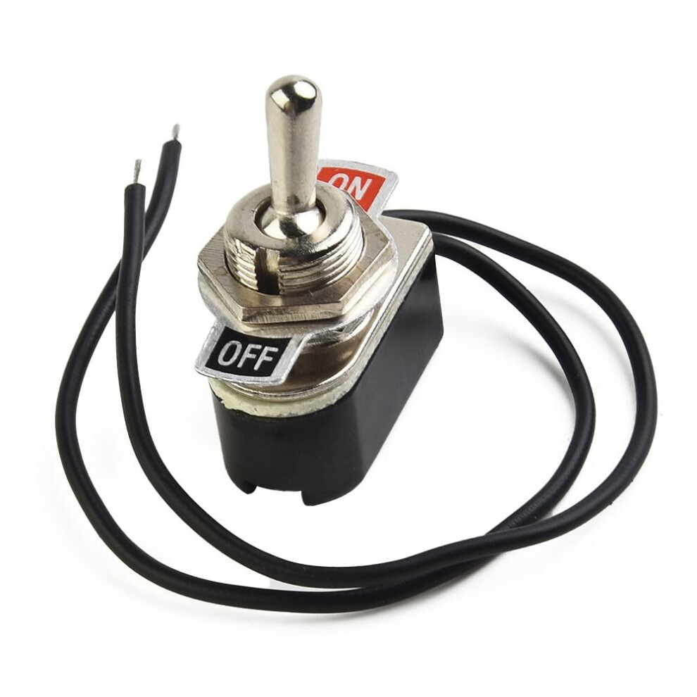 Heavy Duty Spst Toggle Rocker Switch 6A 250V On Off Prewired With Wires Black Silver 9347817850307