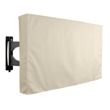 Outdoor Weatherproof TV Cover for 7075 Inch Screen with Bottom and Remote Control Pocket White