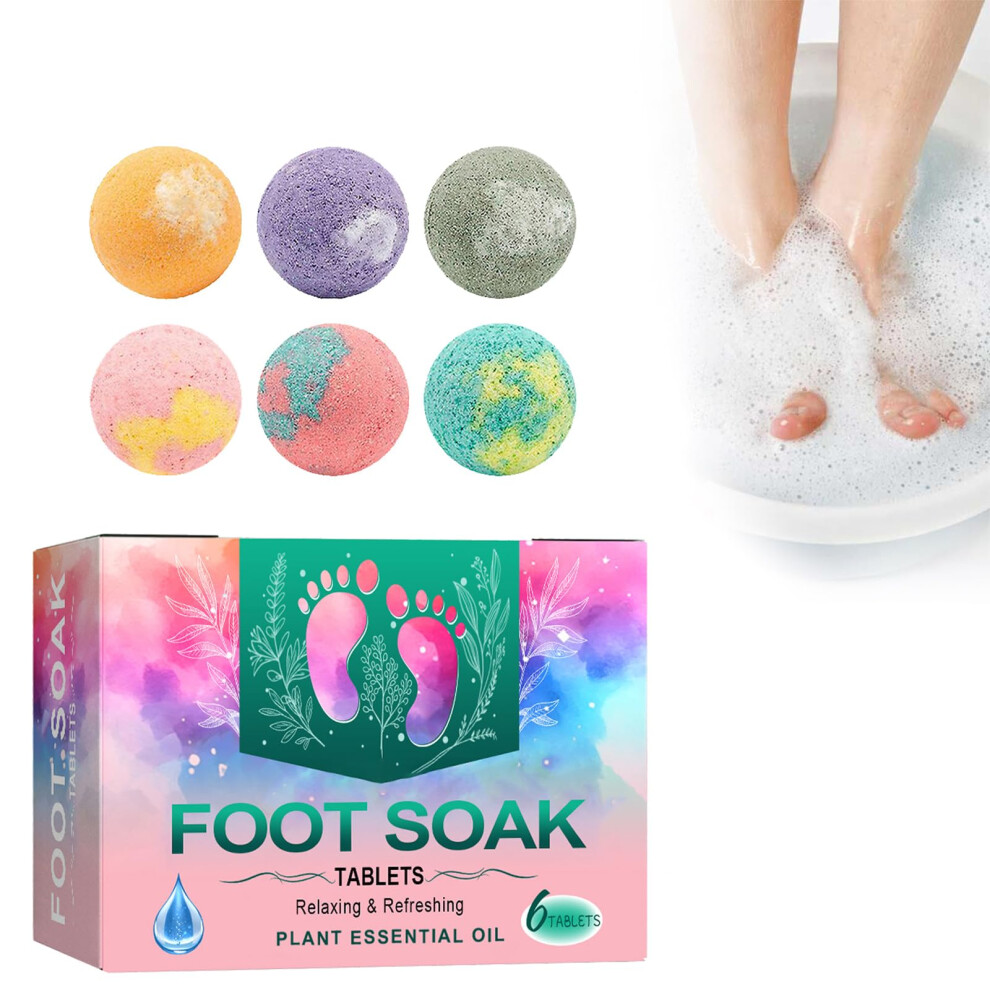 Foot Bath Bombs Natural Handmade Aroma Pure Essential Oil Foot Soak Beads Bubble Bath for Dry Cracked Feet Stubborn Odor