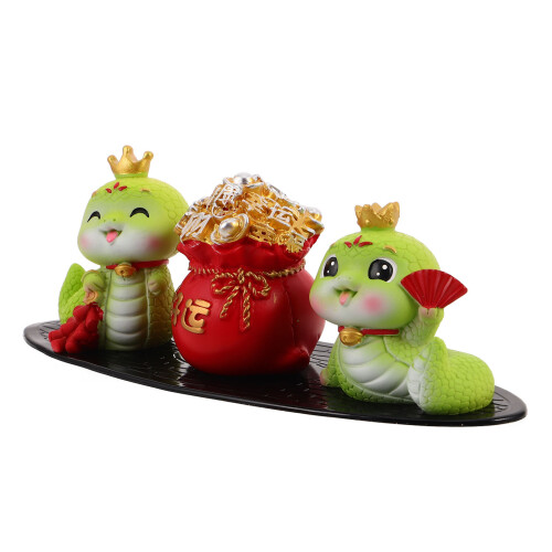4Sets Mini Ornament Auto Dashboard Hars Kleurrijk Chinees Thema 1