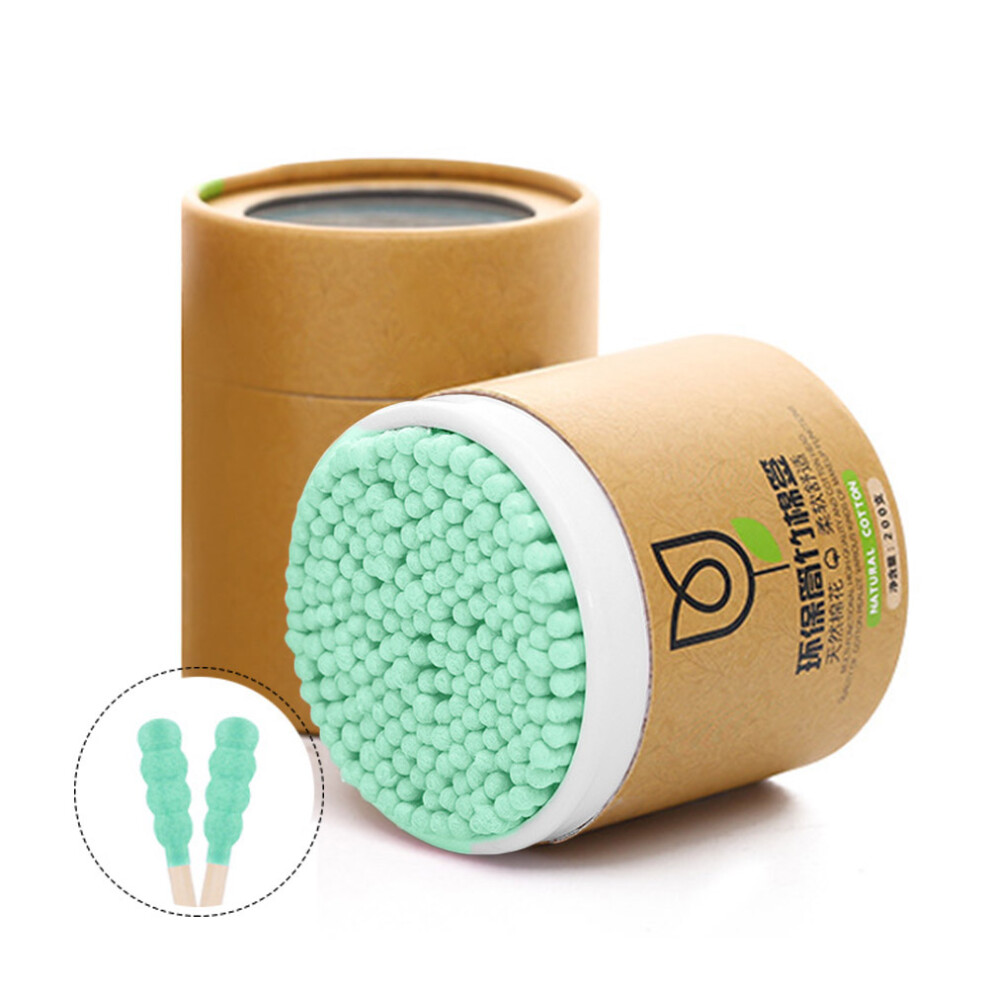 Eco-Friendly Bamboo Cotton Swabs, Double Heads â For Makeup, Ear Cleaning, And Crafting, Organic Cotton, Biodegradable, 200 Count, Extra Absorbent,