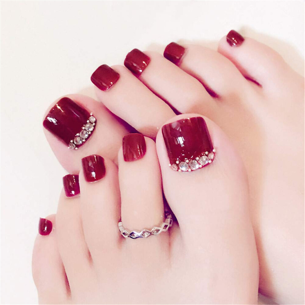 Reusable Acrylic Nails Press On Toenails UV Glossy Finish Glossy Full Cover Nails Fashion Nails Artificial Toenails Long Lasting Fake Nails False Nai