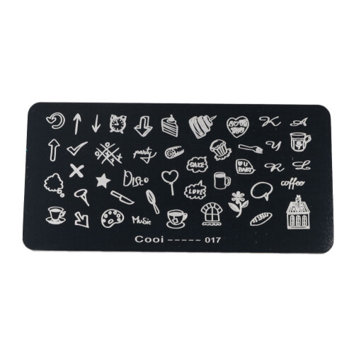 Σετ σφραγίδων νυχιών δώρου DIY με δημιουργικά πρότυπα πλάκας νυχιών, ανθεκτικά