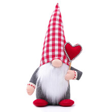 Charmante handgemaakte Valentijnsdagkabouters, gelukskabouter die zelfstandig kan staan, prachtige decoratie voor op tafel.