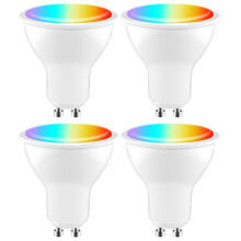 Intelligent GU10 LED Luminaires, Dimmable Color-Changing With Voice Control, RGB WiFi Bluetooth Smart Light Bulbs Compatible With Alexa Google,