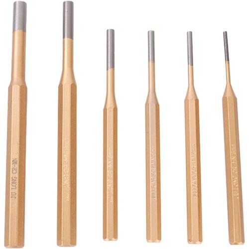 Chisel Kit 6 Pack  Hardness Cylindrical Chisel With Round Head Center Punch 38mm 1