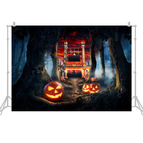 Halloween Pumpkin Pattern Photography Backdrop 2.1*1.5m 2