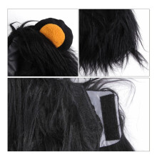 Haustier-Wig für Hund und Katze Halloween, Weihnachten Kostüm, Cosplay in Schwarz