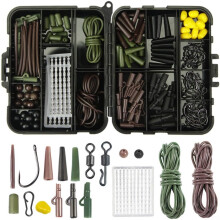 Hooks Accessory Swivels European Connectors 272Piece Complete Fishing Tackle Kit Beads for Carp Anglers Model A