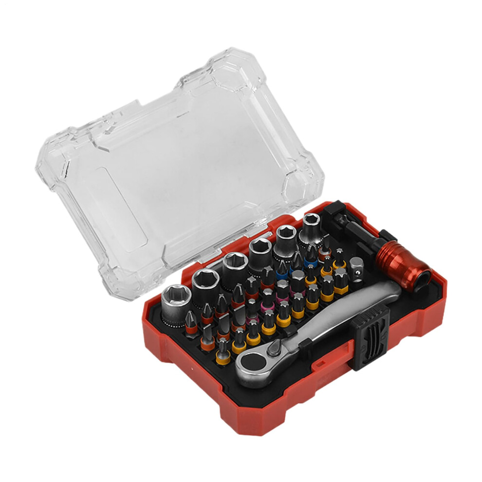 Magnetic Ratchet Screwdriver Set  38Piece Compact Tool Kit With Magnetic Bits For HVAC, Car, Motorcycle, Auto-image-OPC-PQ57QNV-NEW
