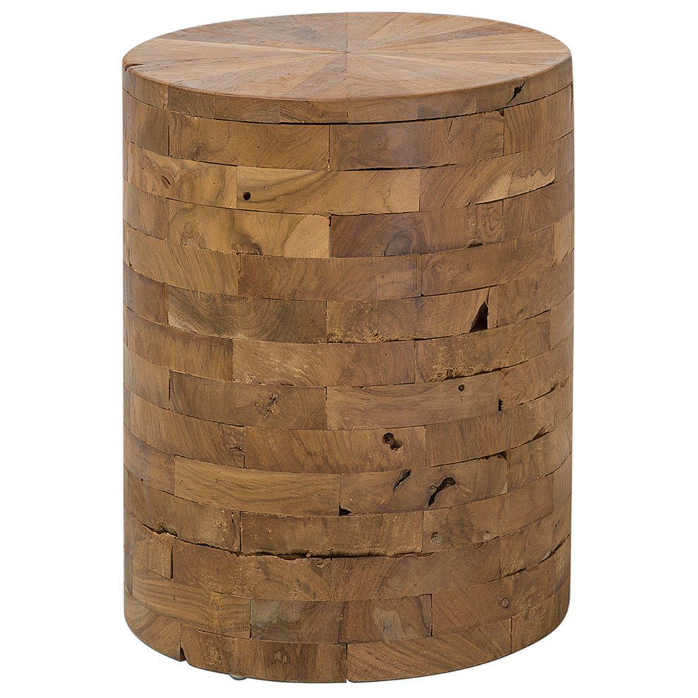 Beliani Side Table Brant Teak Wood Brown