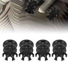 Set di 4 dadi per candela di accensione per moto, in lega di alluminio nero, adatti a Twin Cam Evo 1340