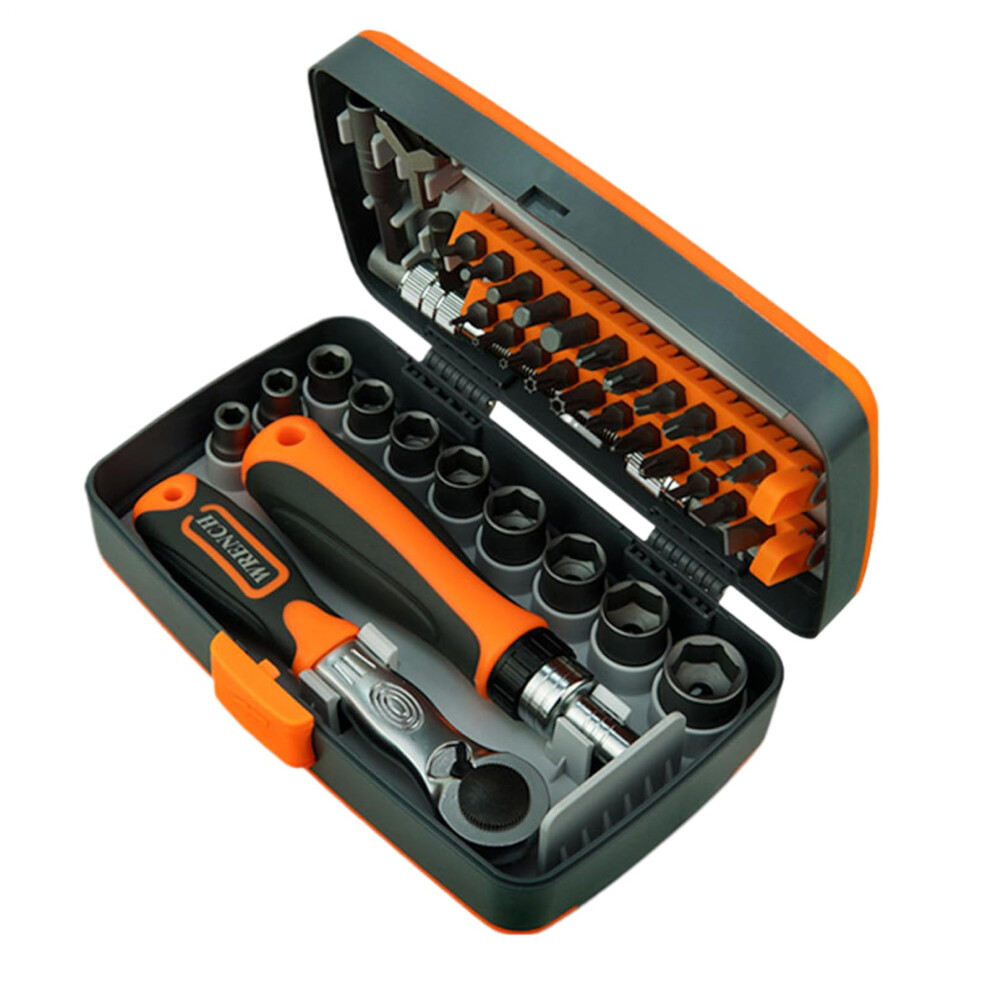 Ratchet Screwdriver Set 38In1 Ratchet Driver Kit With 10 Sockets 22 Bits Magnetic Adapter Automotive Woodworking 9187378611951