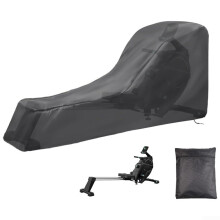 Rowing Machine Cover 210D Waterproof Windproof Dustproof Outdoor UV Resistant Drawcord 208x104x61 Black