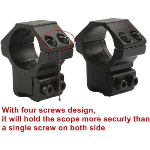 1 Inch Scope Mount Rings Medium Profile For 11mm Dovetail Rails 2Piece Ring Set 1