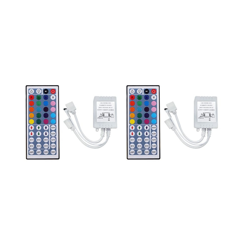2X Dc12v Rgb Led Controller+44 Keys Remote Control Rgb Control Box Ir Strip Controller For 2835 Rgb Strip Light 6032315736231