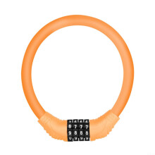 Bike Lock 4Digit Combination AntiTheft Device 11mm Zinc Alloy PVC Coated For Bicycles Motorcycles Gates Orange