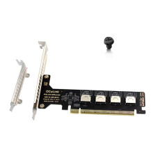 PCI-E 16X to Four U.2 SSD Kit SFF8611&8612 Oculink PCIe Solid State Drive Adapter for Mainboard Expansion