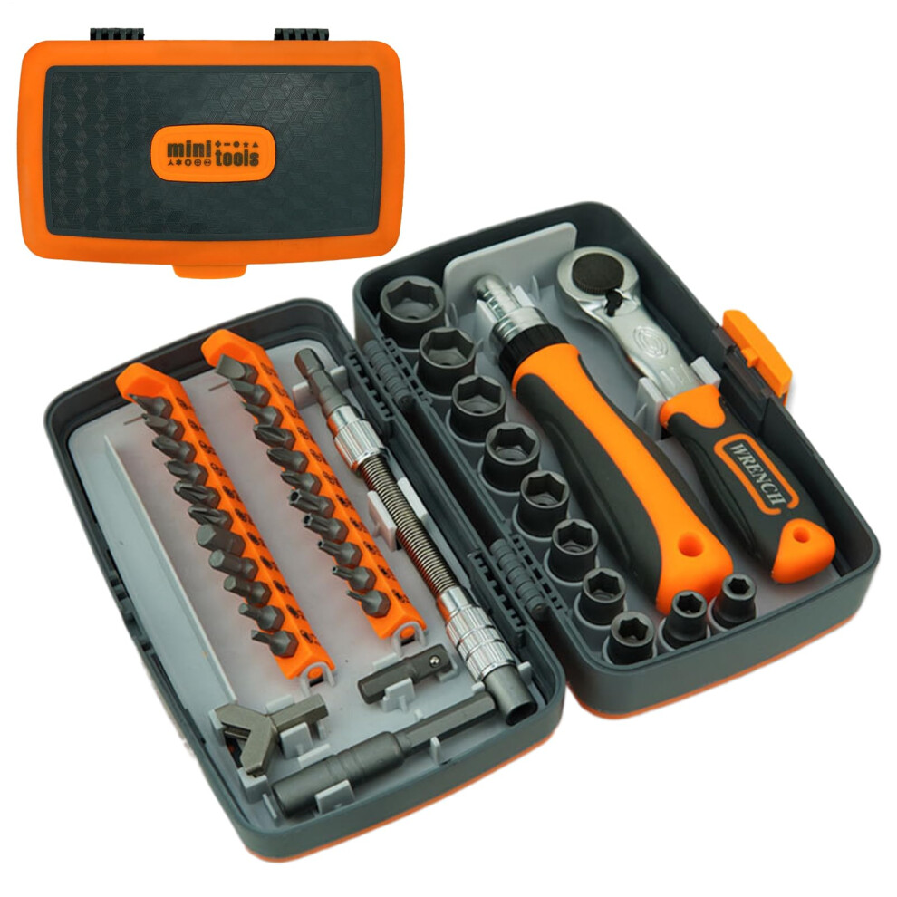 Ratchet Screwdriver Set 38In1 Magnetic, 10 Sockets, 22 Bit Adapter, Nonslip Handle 9199774259453