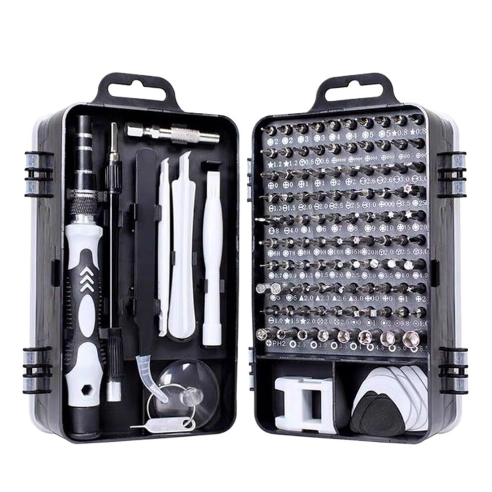 Electric Screwdriver 115In1 Screwdriver Set Precision Insulated Bits Chrome Vanadium Steel Phone Tools Black 9187378612569