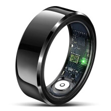 Smart Ring No App Subscription, Includes Sizing Kit, Sleep Tracking, IP68, 57 Day Battery Life, Black, Size 11