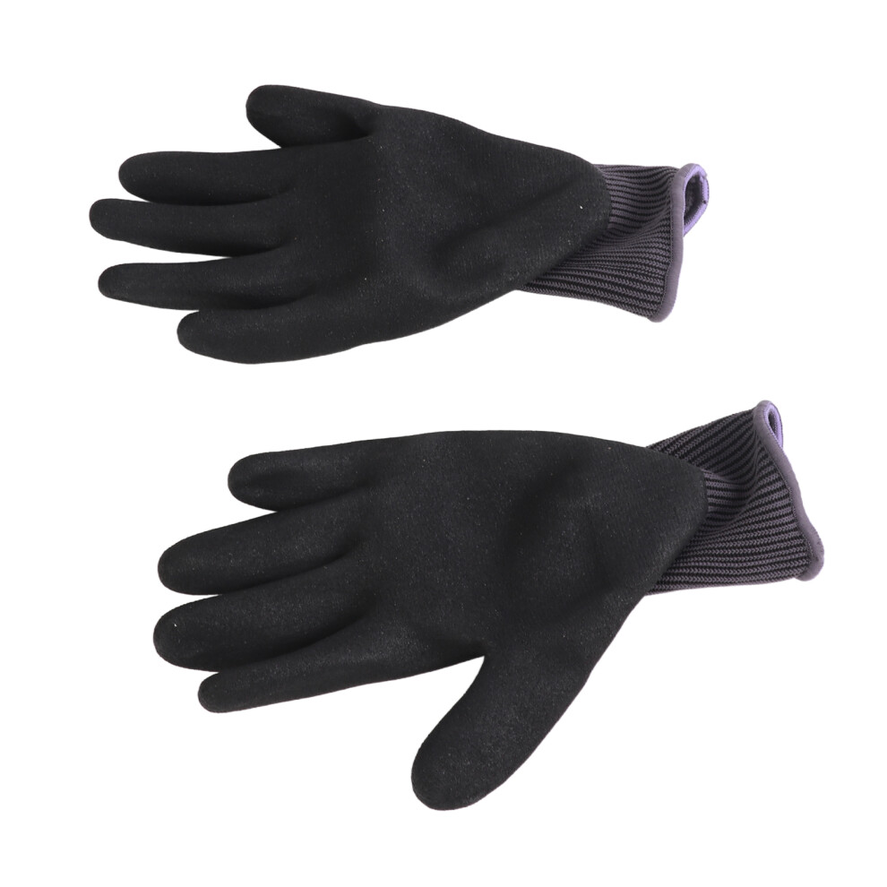 1 Pair Nitrile Impregnated Work Gloves For Gardening Maintenance Gray Black 8701377569214