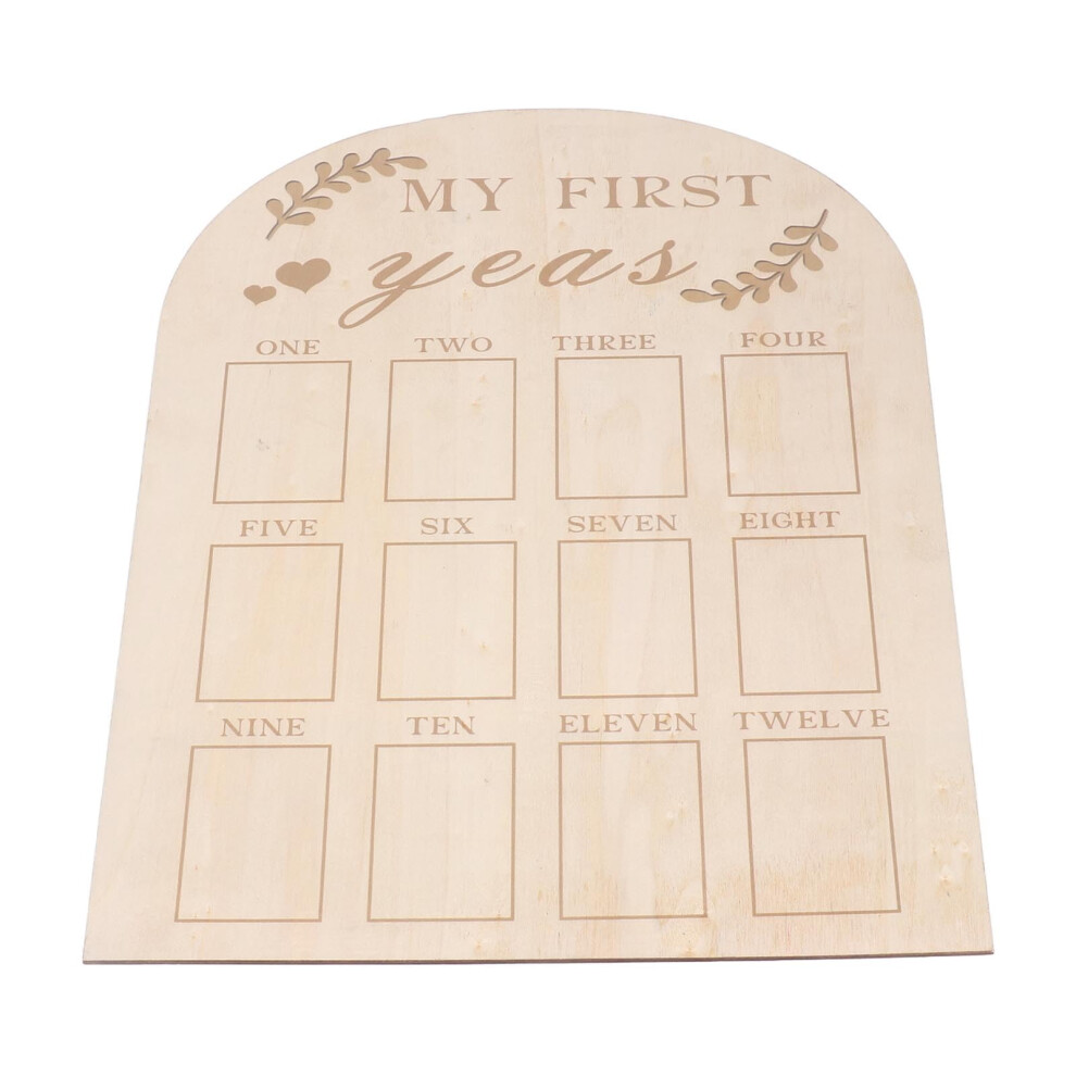 Baby's First Year Picture Frame 12 Month Milestone Photo Frame Monthly Photo Display Wood Board Nursery Wall Decor