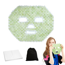 Natural Jade Stone Mask for Home Spa, Refresh Dull Skin & Feel Your Best with Reusable Hot Cold Compress Dual Sided Facial Cover
