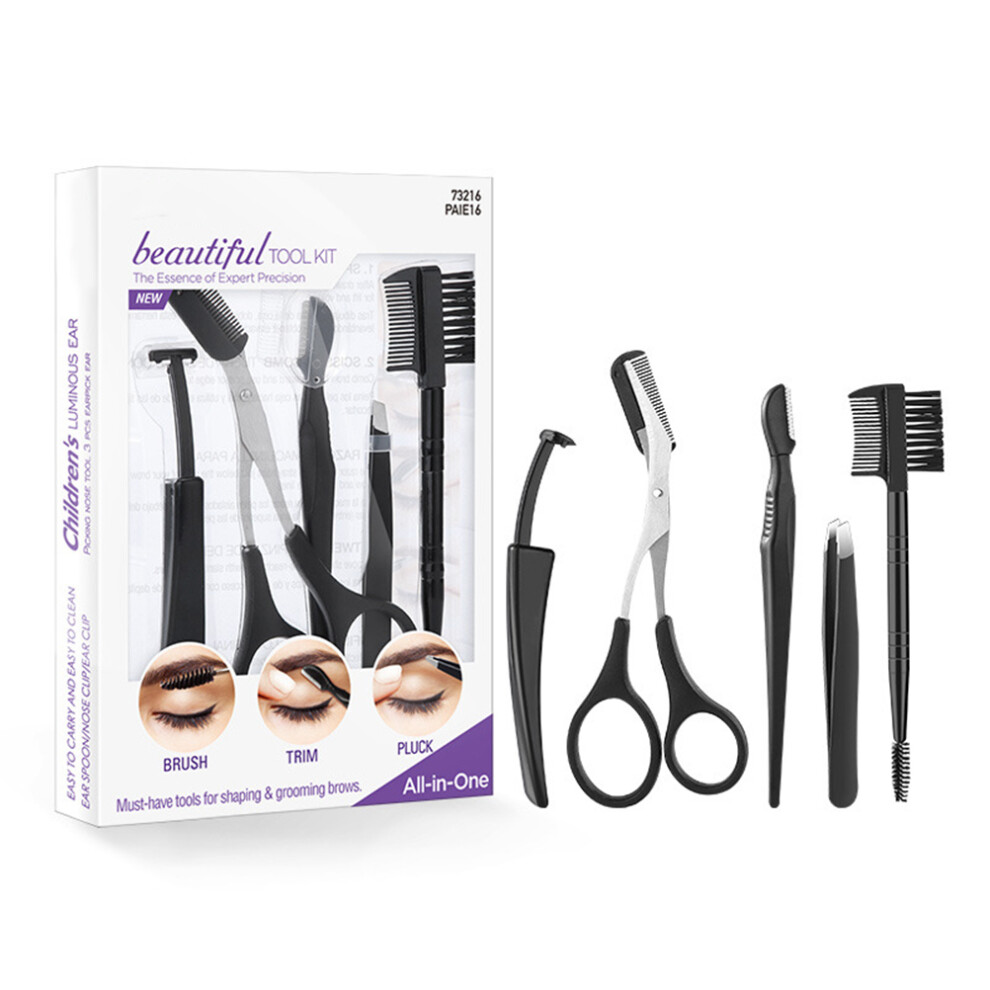 Eyebrow Kit, Hassle-Free Hair Removal, Neat Exfoliation With Precision Razor, Professional Brow Scissor Set, Tidy Grooming, Quality Material, Suitabl