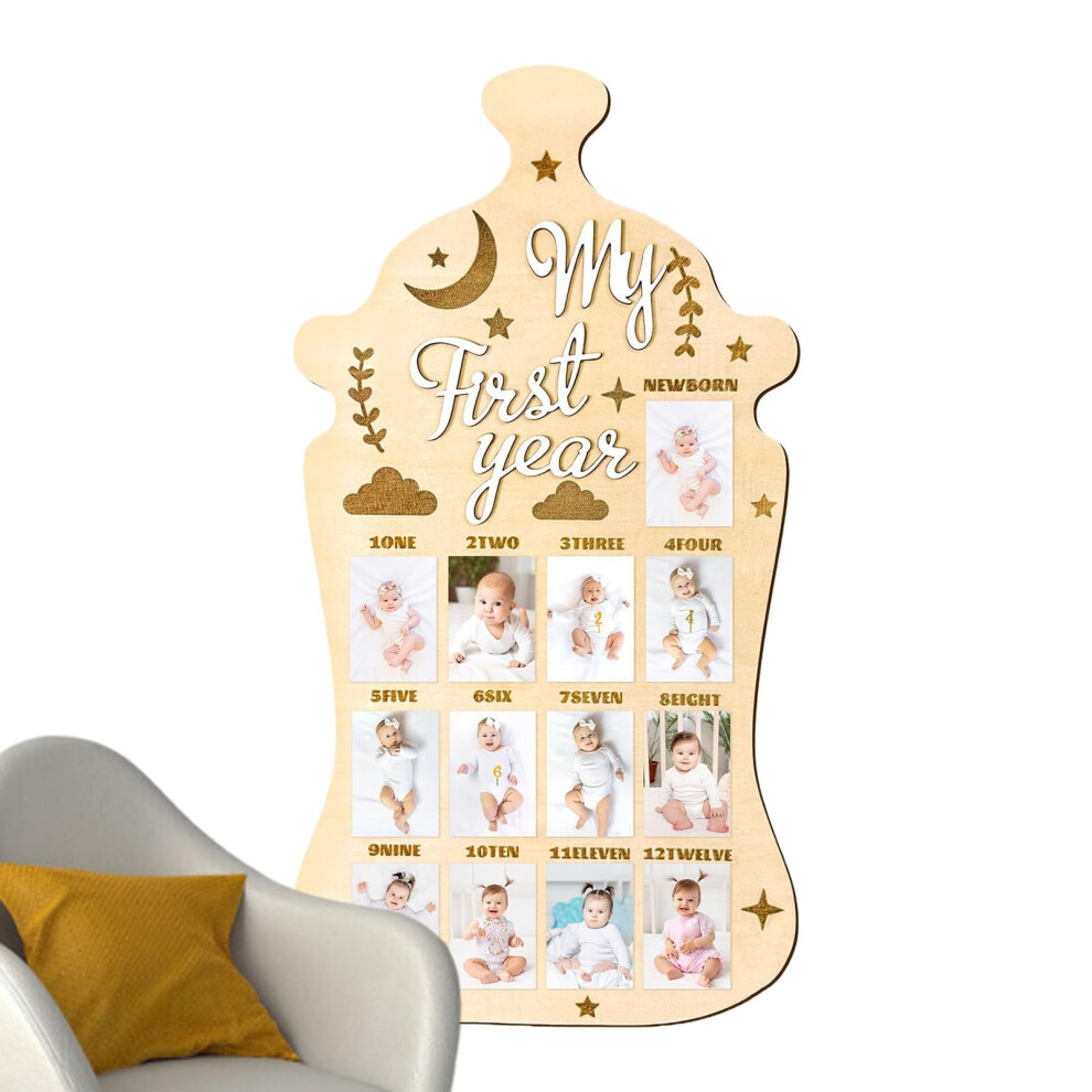 Baby Photo Board Wooden Growth Record Picture Frame For First Birthday Memory Preservation Collectors Enthusiasts