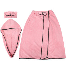 Hair Towel Wrap For Women, Super Absorbent Microfiber Material Quick Drying Spa Bath Towel Set With Elastic Band - Bright Color