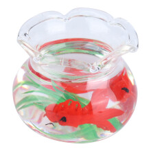 Glass Style Miniature Fish Tank for Dollhouse Accessories, Tiny Details Big Impact Bright Color Resin Model with Delicate Craftsmanship, Wide