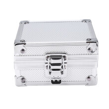 Estojo para equipamentos em alumínio prateado reforçado, estilo tático, com cantos reforçados em metal para máquinas de tatuagem e interior em